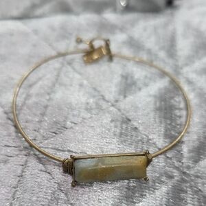 SWANK Gold Bracelet with Soft Blue Accent